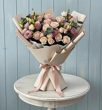 Букет цветов из:  Розы и Лизиантусы #REPLACE_PRED# Поселок имени Куйбышева
