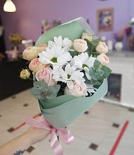 Букет цветов из:  Хризантемы и Розы #REPLACE_PRED# Поселок имени Куйбышева