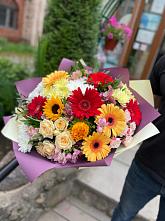 Букет цветов из:  Герберы, Ромашки, Хризантемы, Розы и Подсолнухи #REPLACE_PRED# Поселок имени Куйбышева