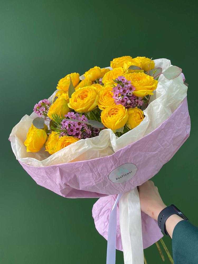 Кустовые желтые розы в Поселок имени Куйбышева Букет Кустовые желтые розы в Поселок имени Куйбышева