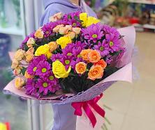 Букет цветов из:  Хризантемы и Розы #REPLACE_PRED# Поселок имени Куйбышева