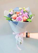Букет цветов из:  Лизиантусы и Розы #REPLACE_PRED# Поселок имени Куйбышева
